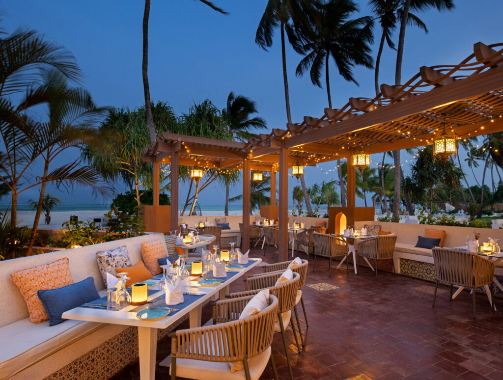 Dine on lobster and fresh seafood at this beach restaurant at Lux Marijani, Zanzibar
