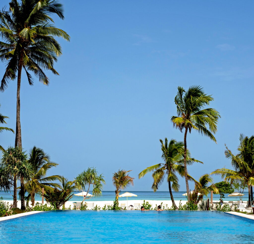 Enjoy ocean views like this from the Lux Marijani swimming pool in Zanzibar
